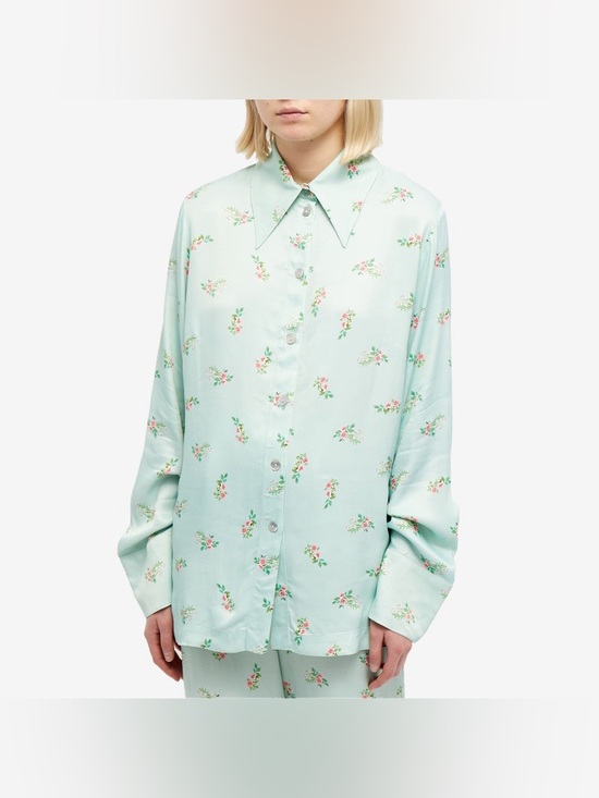 Sleeper Tops - Sleeper Women's Blossom Printed Shirt in Mint